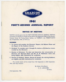 Document - Grazcos Annual Report, 1961