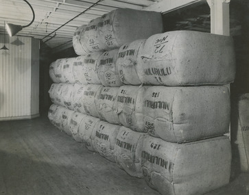 Photograph - Wool Bales in Storage, 1960s