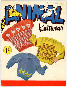 Book - Pattern Book, Animal Knitwear, Southdown Press Pty Ltd, 1940s