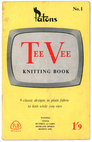 Book - Pattern Book, Patons Tee Vee Knitting Book, No. 1, Patons and Baldwins, 1950s