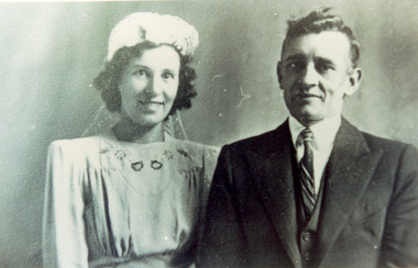 Photograph - Wedding Photo of Gladys Harris and Charles Allen, 1937