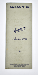 Archive - Fabric Sample Booklet, Kathryn Knitwear, 1961