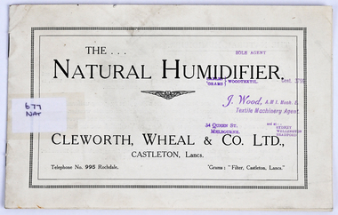 Booklet - The Natural Humidifier, Cleworth, Wheal & Co. Ltd, 1920s