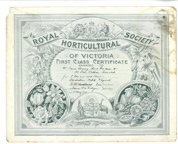 Certificate, 1909