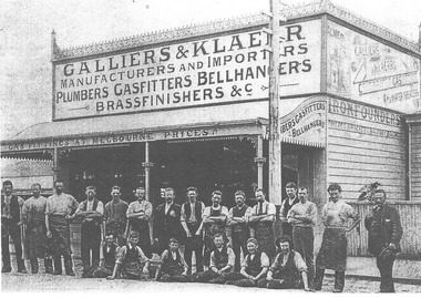 Postcard - Group portrait, Galliers & Klaerr staff