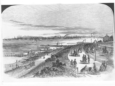 Artwork, other - Lithograph, Upper Esplanade, St Kilda 1864, c. 1864