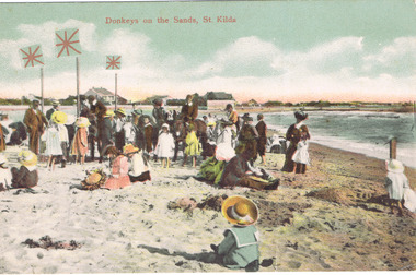 Postcard, J.A. Mackenzie, St Kilda Beach