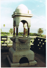 Photograph, Jesse Fairchild Drinking Fountain, c. 1991