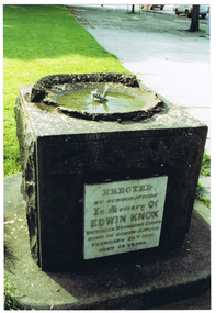 Photograph, Edwin Knox Drinking Fountain, Cleve Gardens, c. 1991