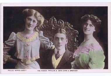 Postcard, The Philco Publishing Co, The Misses Phyllis and Zena Dare and brother