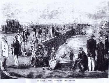 Photograph - Lithograph, St Kilda Pier - Sunday Afternoon, c. 1879