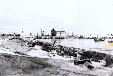 Drawing - Sketch, St Kilda Pier and stonework, c. 1897
