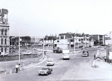 Photograph, St kilda Junction Construction Barkly Street, c. 1968