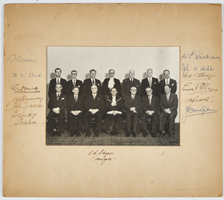 Photograph - Group portrait, John P. Latham, LU 6405, St Kilda Council 1956-57, 1957