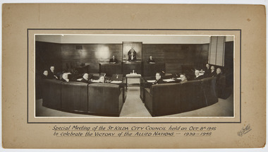 Photograph - Group portrait, St Kilda Council 1945, 1945
