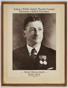 Photograph - Portrait, Herbert Moroney Esq. JP, President 1922-23, Secretary 1924-55