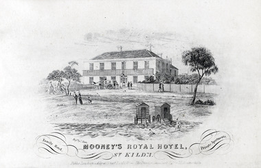 Photograph - Lithograph, Mooney's Royal Hotel, St Kilda