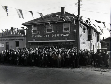 Photograph - Photograph of group, Ceremony of Opening the St Kilda Dispensary, 1940