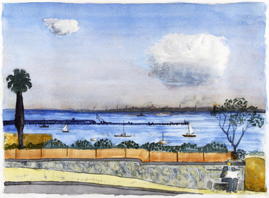 Painting - Watercolour, St Kilda Foreshore, unknown