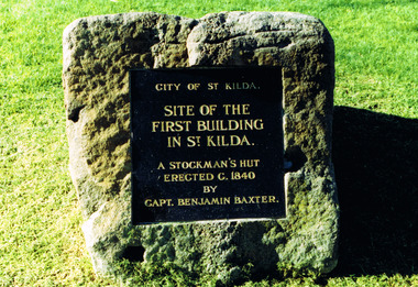 Photograph, Plaque marking the site of the first building in St Kilda