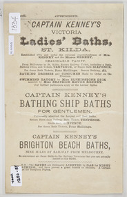 Poster - Advertisement, Captain Kenney's Victoria, 1880s