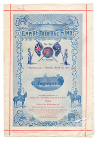 Ephemera - Special event program, Empire Patriotic Fund Grand Entertainment at "Rippon Lea", 1900