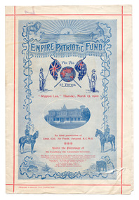 Ephemera - Special event program, Empire Patriotic Fund Grand Entertainment at "Rippon Lea", 1900
