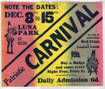 Ephemera - Poster, Patriotic Carnival, 1917