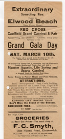 Ephemera - Flyer, Red Cross Caulfield Grand Carnival & Fair Grand Gala Day