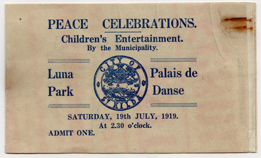 Ephemera - Booklet, Peace Celebrations, 1919
