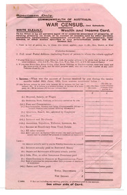 Administrative record - Form, War Census