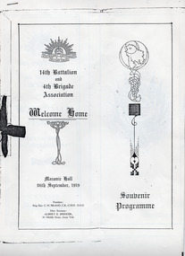 Ephemera - Special event program, Welcome Home Souvenir Programme