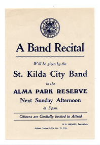Ephemera - Poster, A Band Recital, c1970s