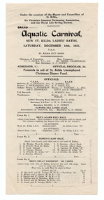 Ephemera - Program, Grand Aquatic Carnival, 1931