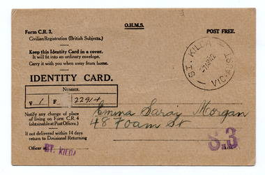 Administrative record - Identification card, Identity Card, 1942