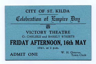 Ephemera - Ticket, Celebration of Empire Day, 1941