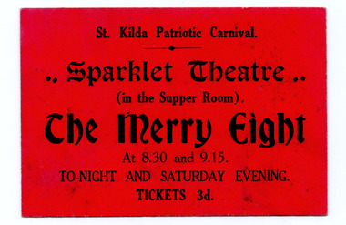 Ephemera - Ticket, The Merry Eight, c1940s