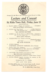 Ephemera - Flyer, Lecture and Concert, 1942