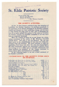 Document - Annual report, St Kilda Patriotic Society, 1945