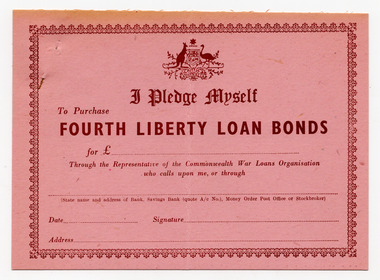 Administrative record - Form, Fourth Liberty Loan Bonds, 1943