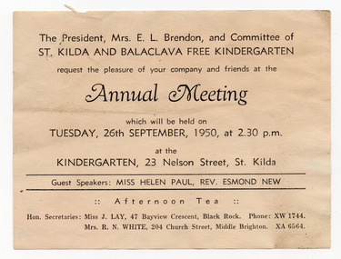 Ephemera - Invitation, Annual Meeting, 1950