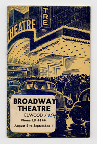Ephemera - Program, Broadway Theatre Elwood, 1954