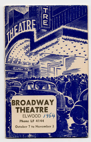 Ephemera - Program, Broadway Theatre Elwood, 1954