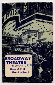 Ephemera - Program, Broadway Theatre Elwood, 1954