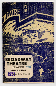 Ephemera - Program, Broadway Theatre Elwood, 1955