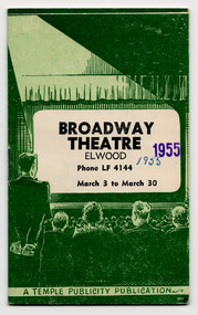 Ephemera - Program, Broadway Theatre Elwood, 1955