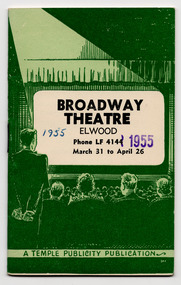 Ephemera - Program, Broadway Theatre Elwood, 1955