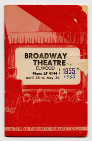 Ephemera - Program, Broadway Theatre Elwood, 1955