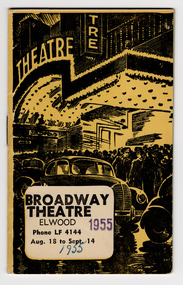Ephemera - Program, Broadway Theatre Elwood, 1955