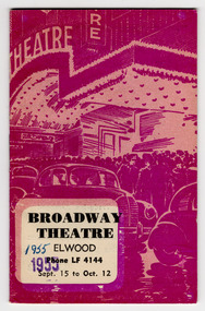 Ephemera - Program, Broadway Theatre Elwood, 1955